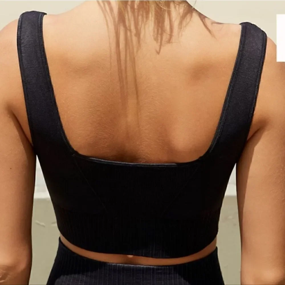 Free People Washed Black Square Neck Bra XS/S